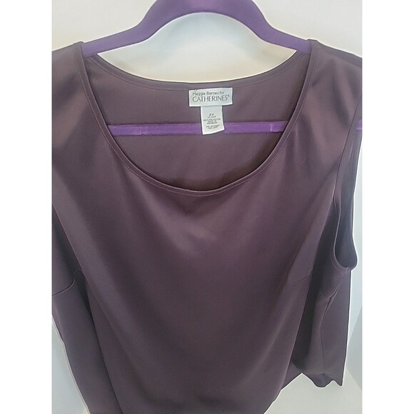 Catherines Top Women's Size 2X 22/24‎ Plus PurpleSleeveless Polyester V Neck - Picture 1 of 10